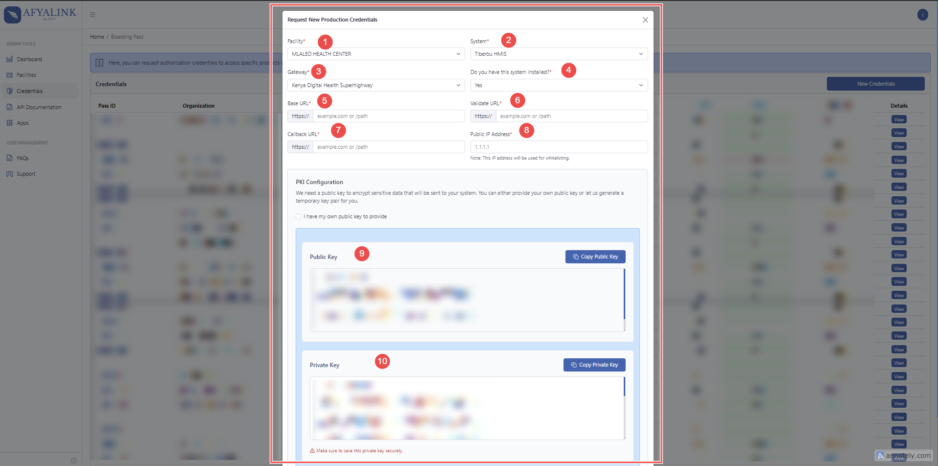 Credentials Request Interface